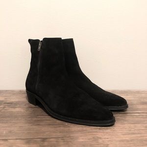 ALDO NALENIA ANKLE BOOT ZIPPER CLOSURE ROUND TOE BLACK MENS SIZE 9.5 NEW
